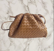 Brown Woven Leather Pouch (small)