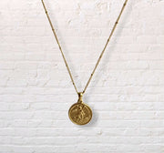 Gold Angel Coin Necklace