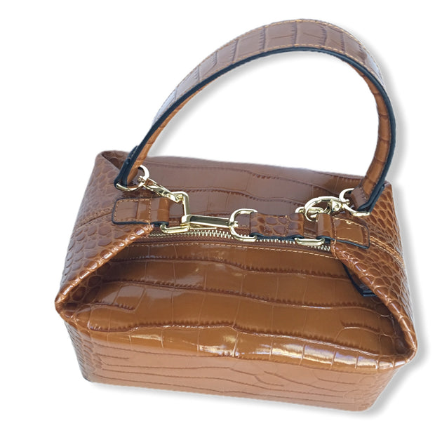 Croc Effect Leather Bag