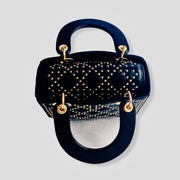 Medium Leather Bag With Gold Metal Hardware