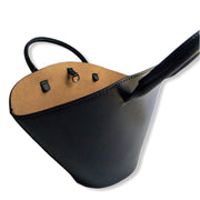 Black Fan Leather Tote Bag