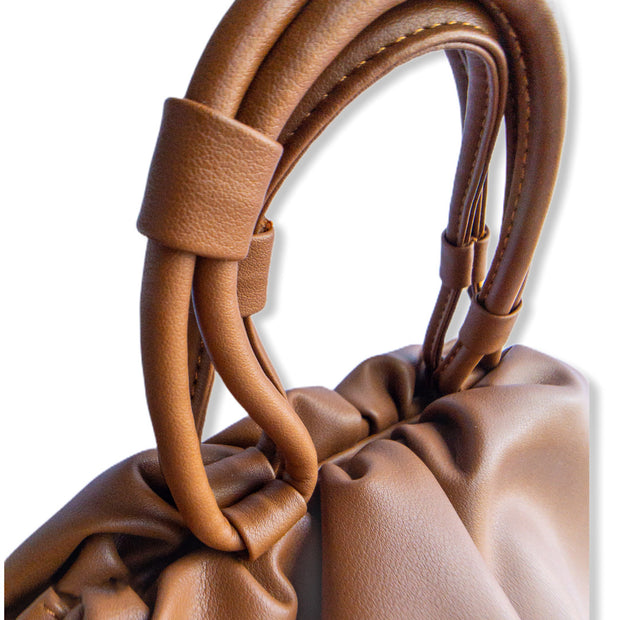 Leather Pouch Tote With Handles
