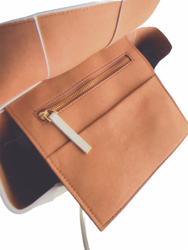 Medium Flap-Open Leather Tote Bag