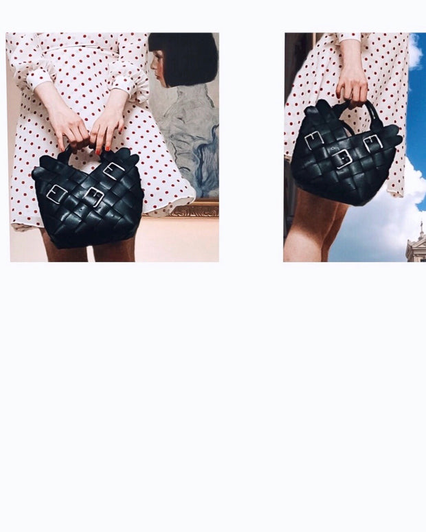 Leather Weave Tote Bag