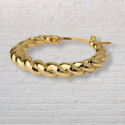 Gold French Interwoven Hoops