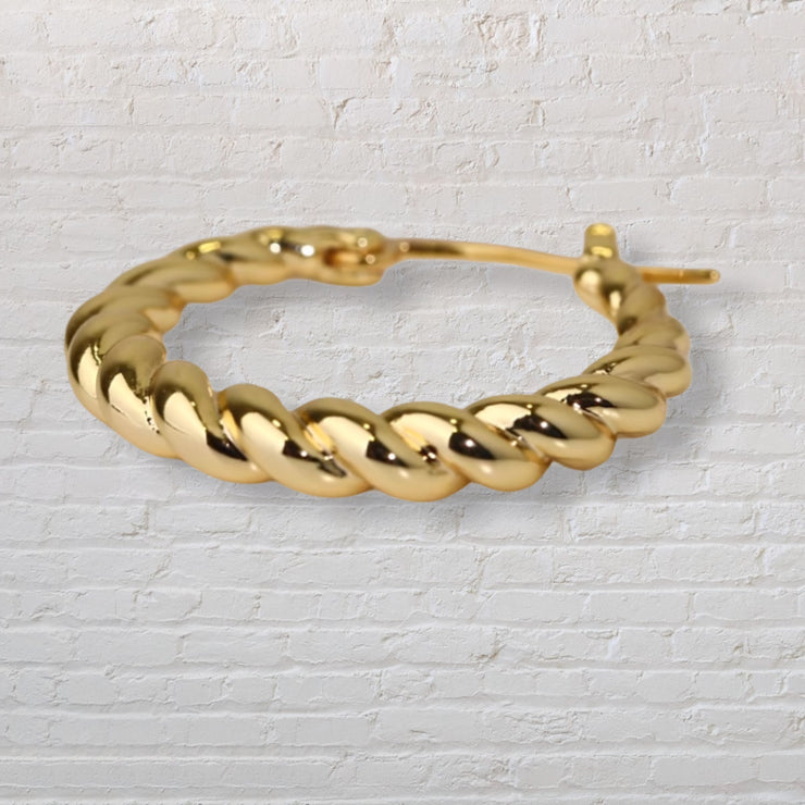 Gold French Interwoven Hoops