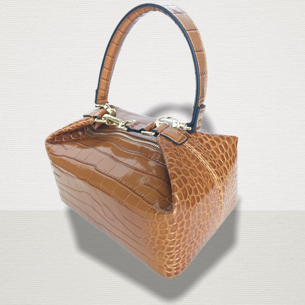 Croc Effect Leather Bag