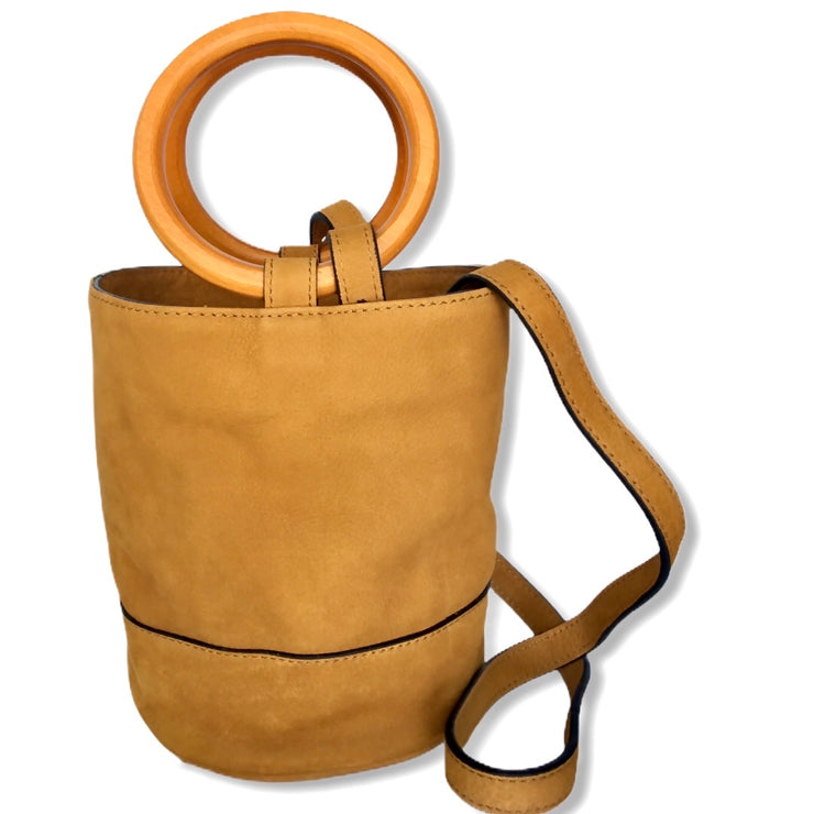 Brown Leather Bucket Bag