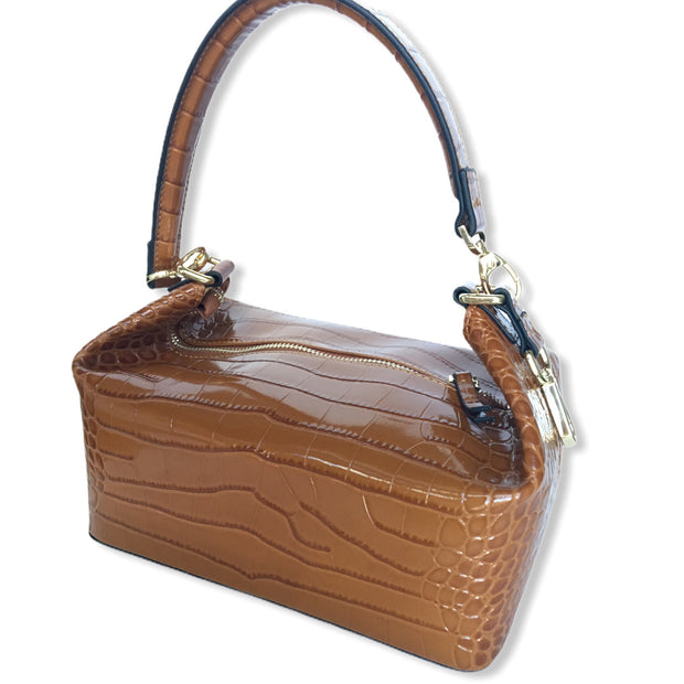 Croc Effect Leather Bag