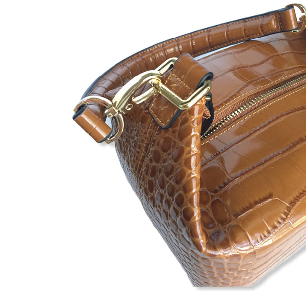 Croc Effect Leather Bag