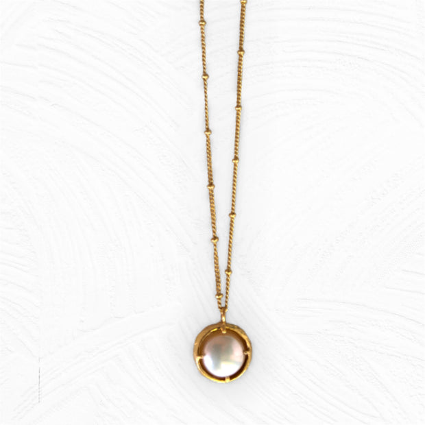 PRE-ORDER Gold Baroque Pearl Pendant Necklace