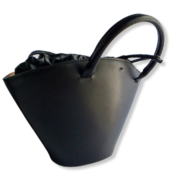 Black Fan Leather Tote Bag
