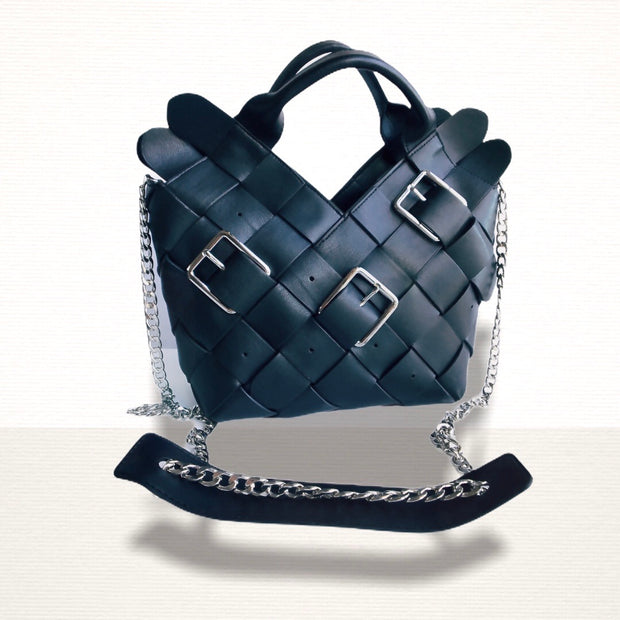 Leather Weave Tote Bag