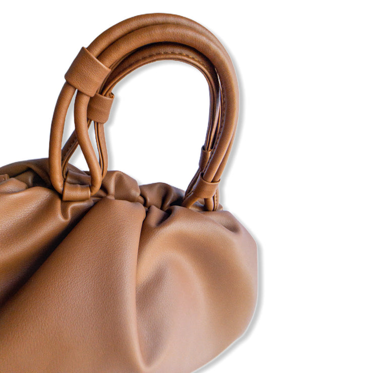 Leather Pouch Tote With Handles