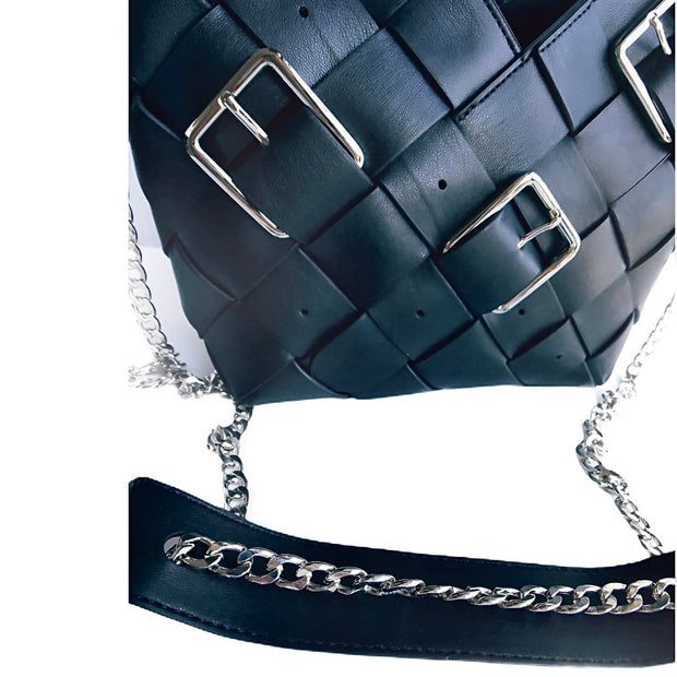Leather Weave Tote Bag