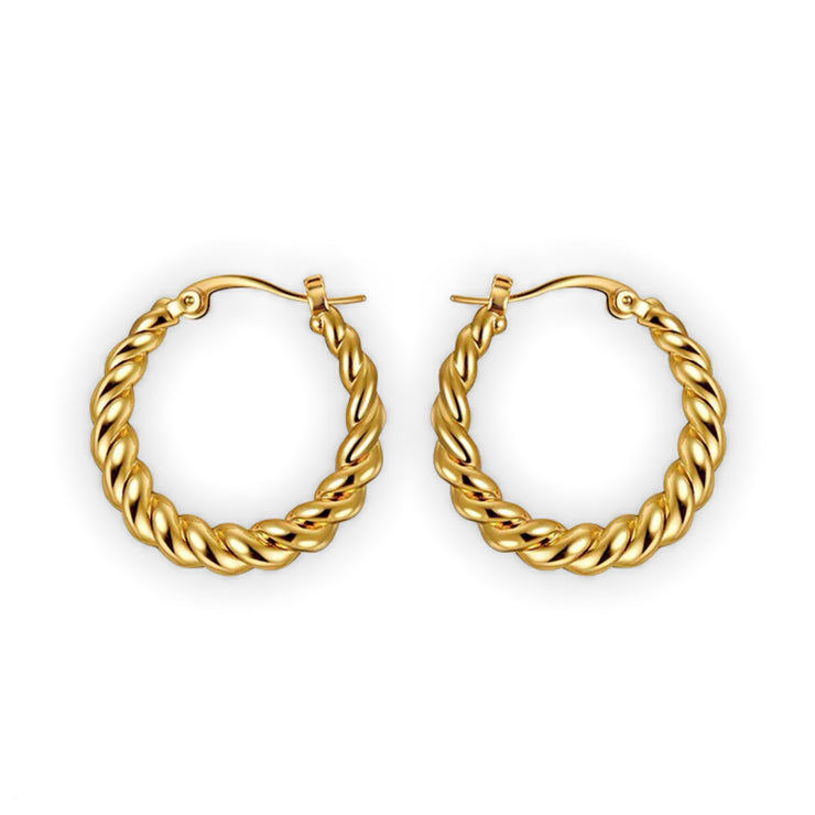 Gold French Interwoven Hoops