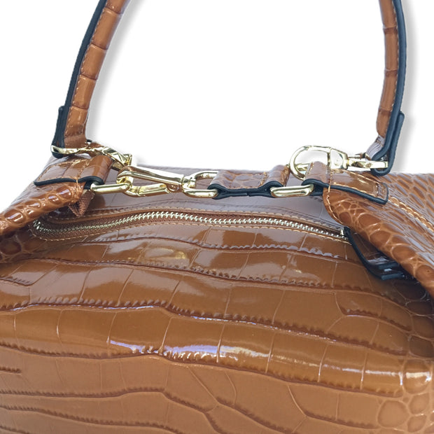 Croc Effect Leather Bag