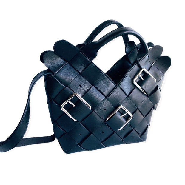 Leather Weave Tote Bag