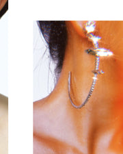 Mega Watts Diamanté Hoop Earrings
