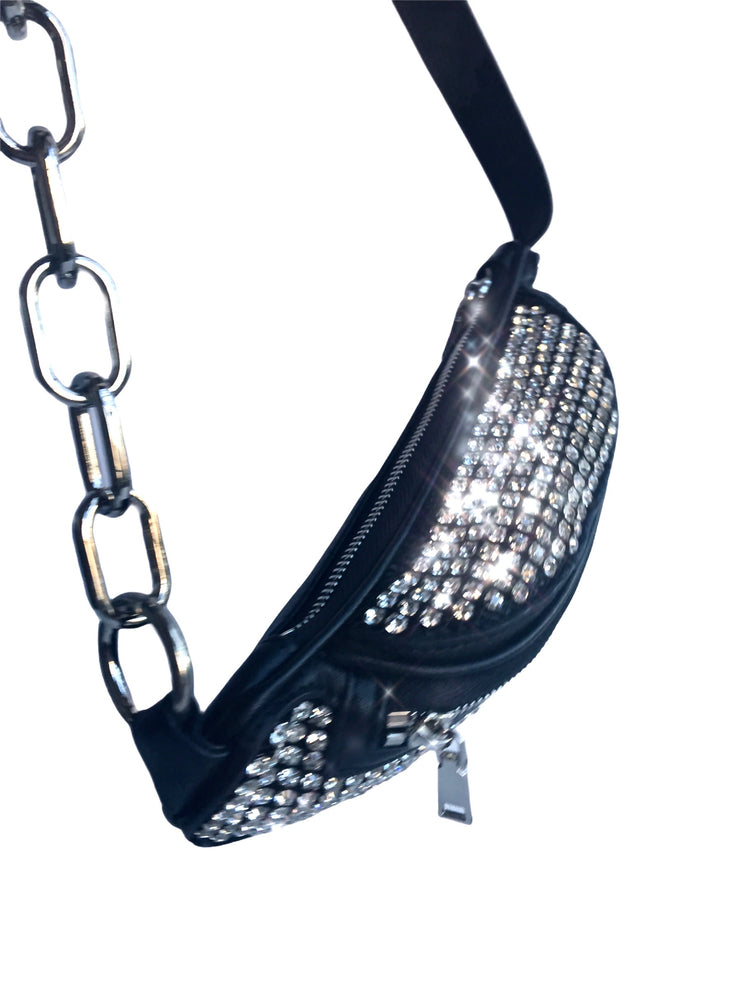 Diamanté Leather Bum Bag