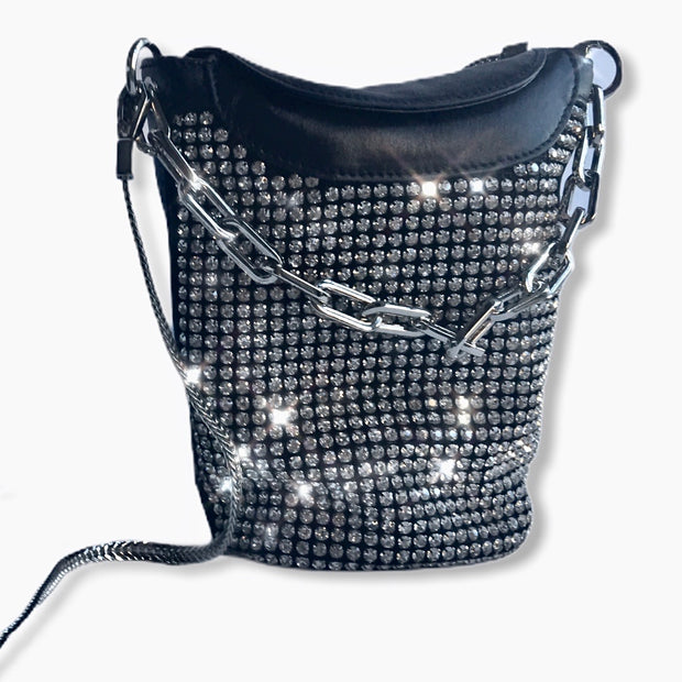 Rhinestone Leather Tote