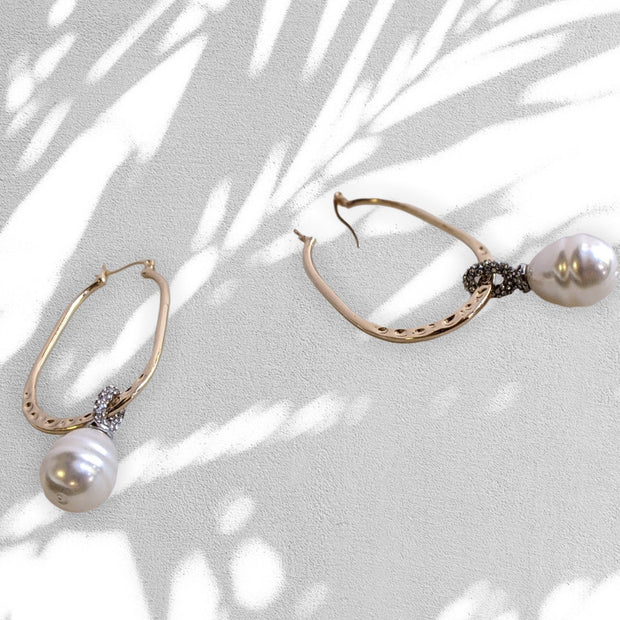 Antique Gold Earrings With Pearls