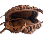 Brown Woven Leather Pouch (small)