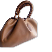 Leather Pouch Tote With Handles