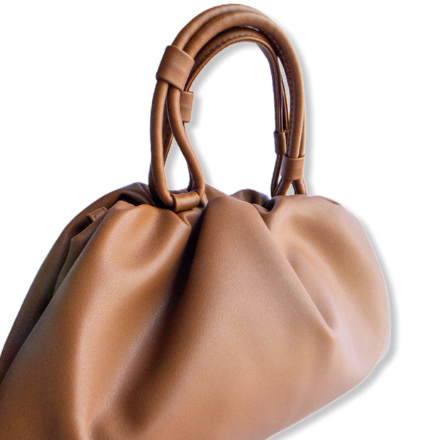 Leather Pouch Tote With Handles