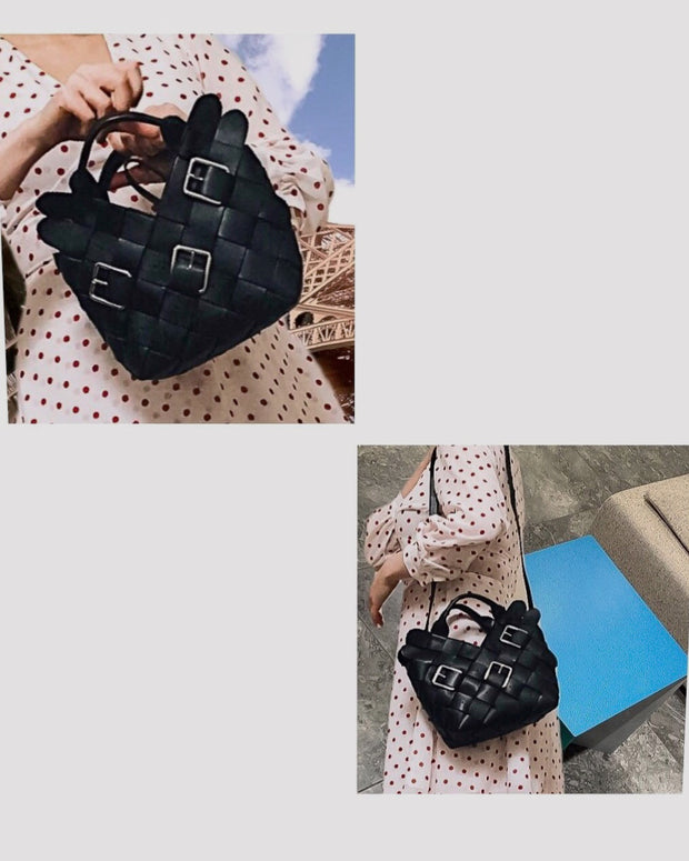 Leather Weave Tote Bag