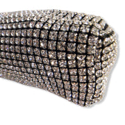 Small Rhinestone Pouch With Leather Handles