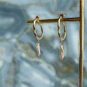 Gold Hoop Earrings With Pearls