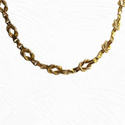 Gold Interlocking French Chain Necklace