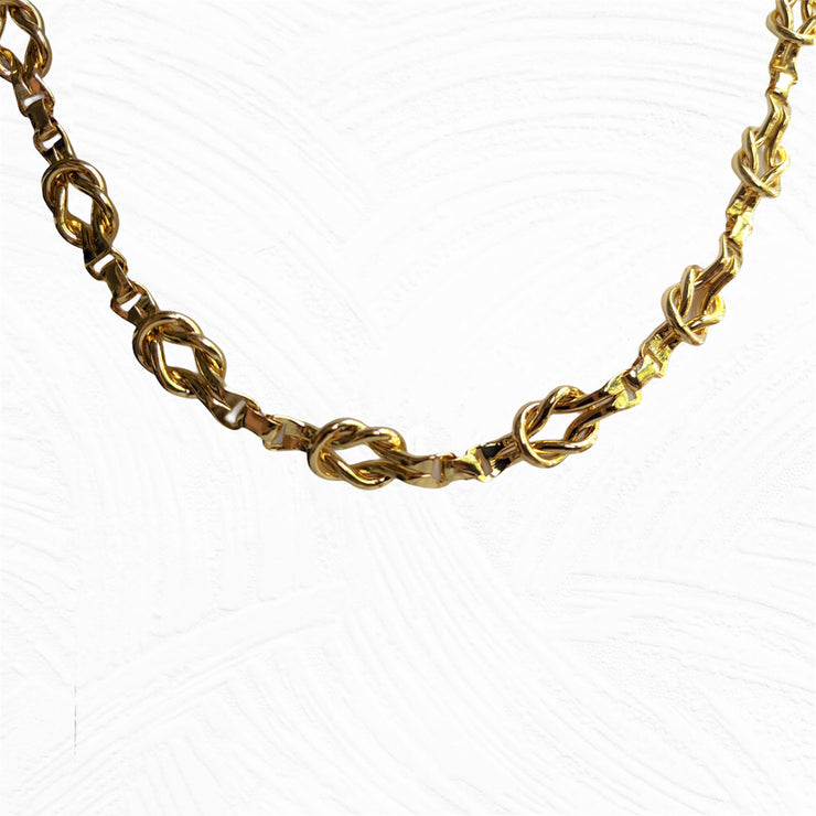 Gold Interlocking French Chain Necklace