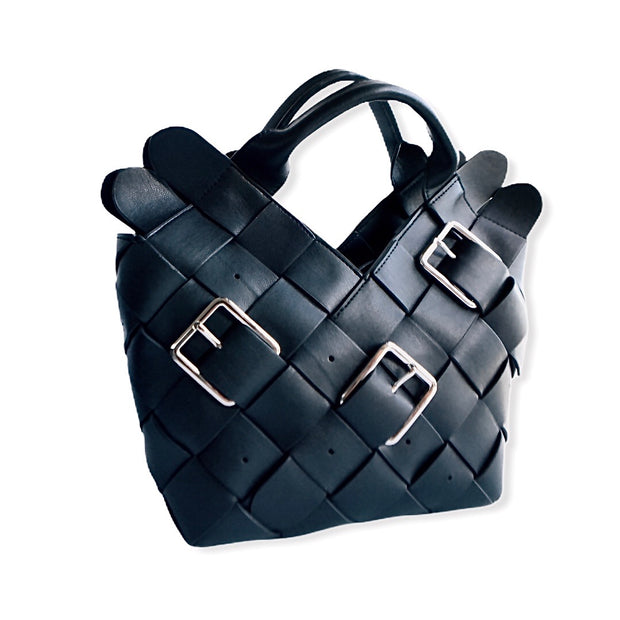 Leather Weave Tote Bag
