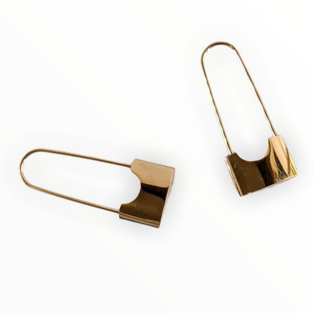 Gold Lock Earrings