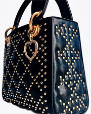 Medium Leather Bag With Gold Metal Hardware