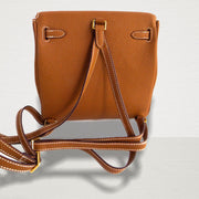 Back Pack In Tan Leather