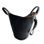 Black Fan Leather Tote Bag