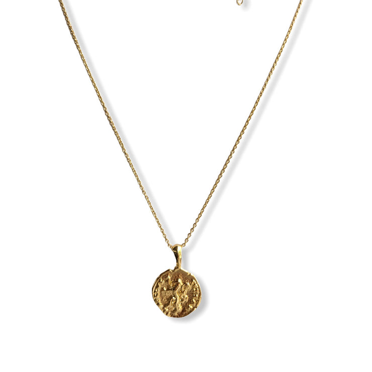 Gold Lion Coin Necklace