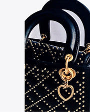 Medium Leather Bag With Gold Metal Hardware