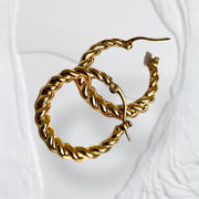 Gold French Interwoven Hoops