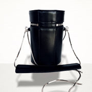 Leather Silver Chain Bucket Bag
