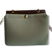 Leather Satchel In Khaki