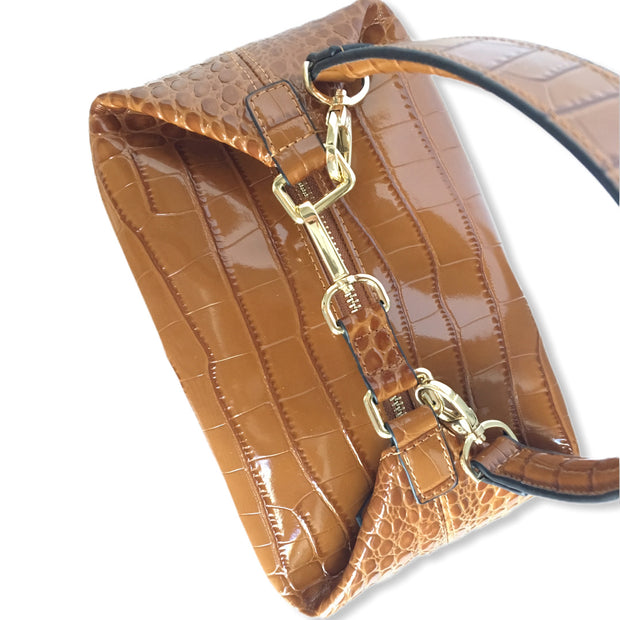 Croc Effect Leather Bag