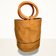 Brown Leather Bucket Bag