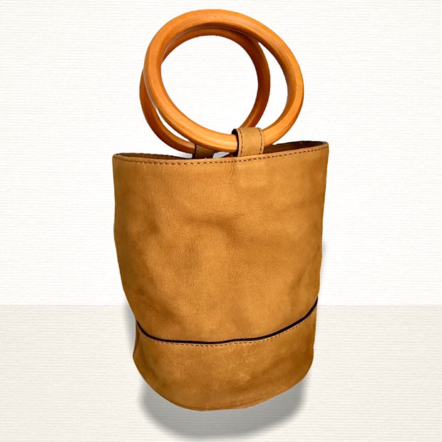 Brown Leather Bucket Bag