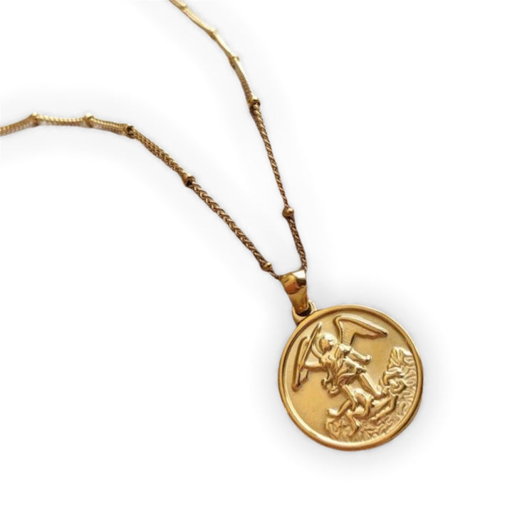 Gold Angel Coin Necklace