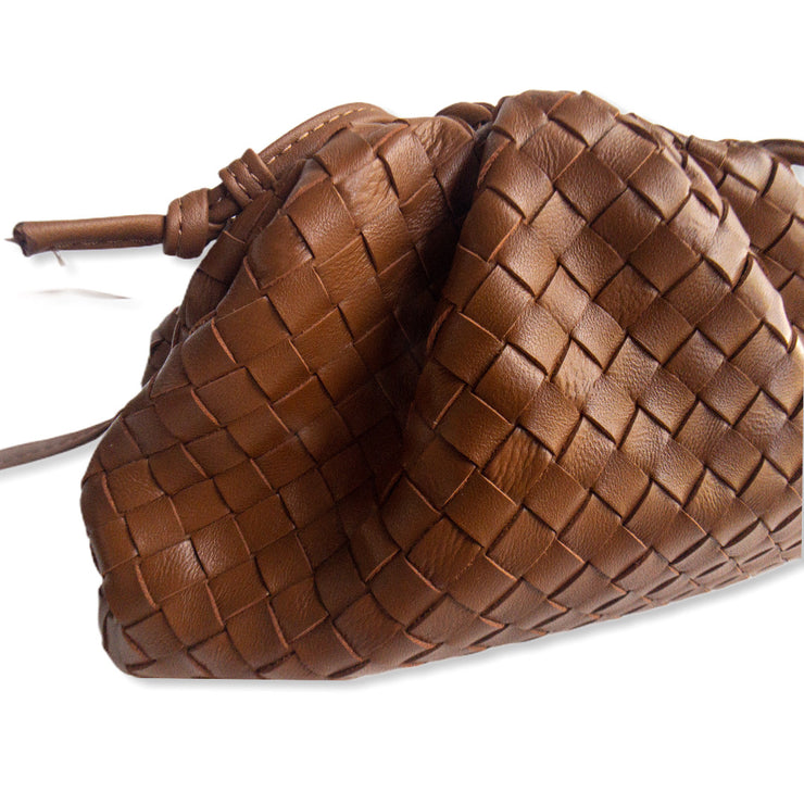 Brown Woven Leather Pouch (small)