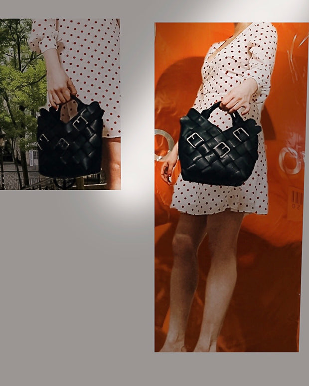 Leather Weave Tote Bag